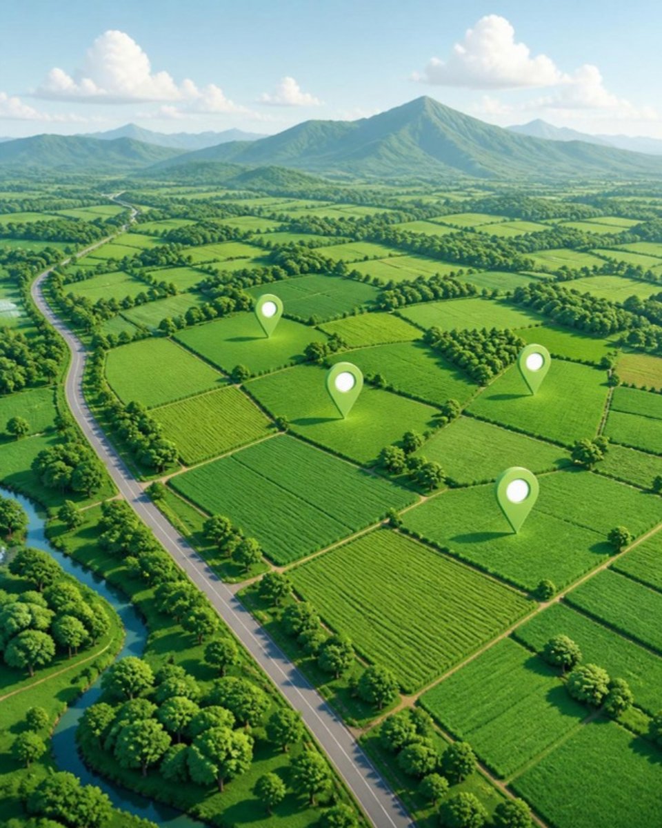 Aerial land parcels illustration